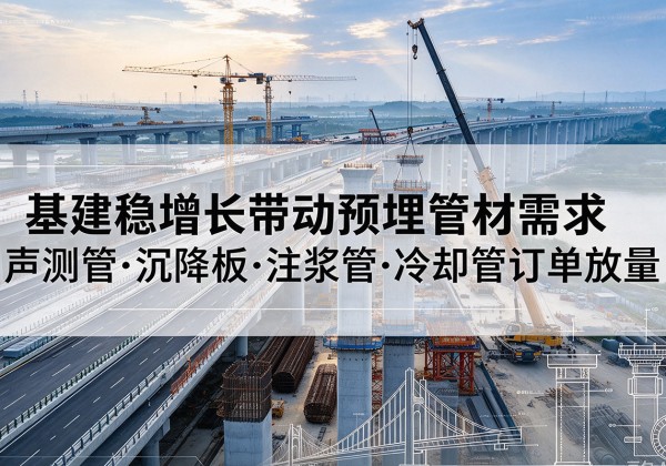 雷山基建稳增长带动预埋监测管材需求，声测管、沉降板、注浆管订单持续放量